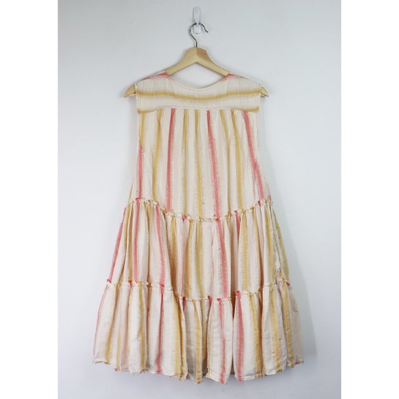 NWT Free People Do It Again Frayed Trim Mini Dress Fresh Almond Stripe Small - Picture 9 of 14